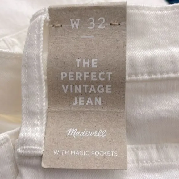 Madewell NWT High Rise Perfect Vintage Jeans Size 32 in Tile White