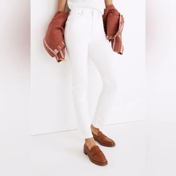 Madewell NWT High Rise Perfect Vintage Jeans Size 32 in Tile White