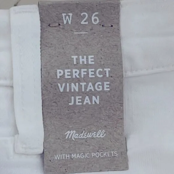 Madewell NWT The Perfect Vintage Jeans Size 26 in Tile White | High Rise