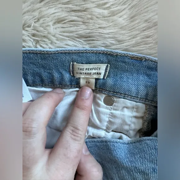 Madewell The Perfect Vintage Jean in Ellicott Wash Straight Leg Raw Hem Size 29
