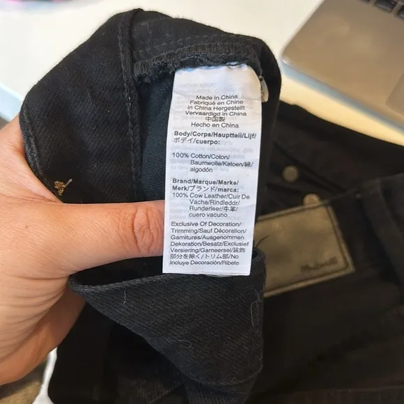 Madewell The Petite Perfect Vintage Jean in Stone Black Knee-Slit Edition