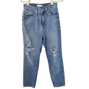 Madewell Womens 26 Blue Medium Wash Denim Distress