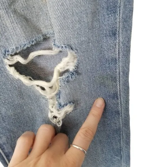 Madewell Womens 26 Blue Medium Wash Denim Distress