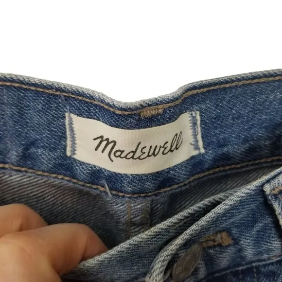 Madewell Womens 26 Blue Medium Wash Denim Distress
