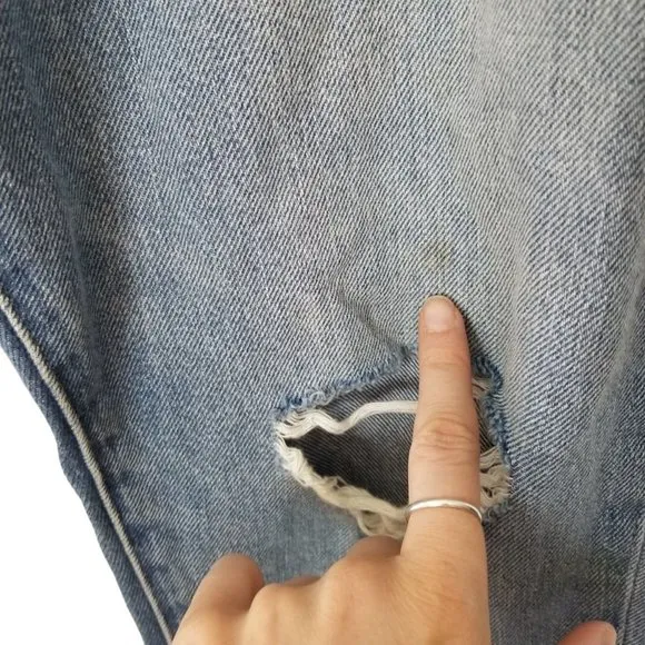 Madewell Womens 26 Blue Medium Wash Denim Distress
