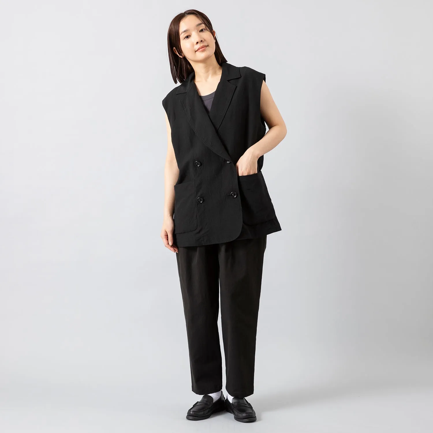 MANON | マノン　RAYON LINEN NO SLEEVE JKT