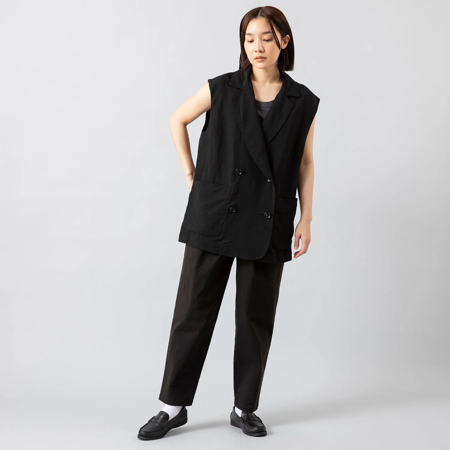 MANON | マノン　RAYON LINEN NO SLEEVE JKT