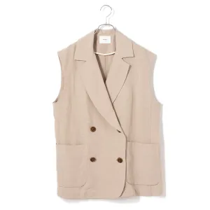 MANON | マノン　RAYON LINEN NO SLEEVE JKT