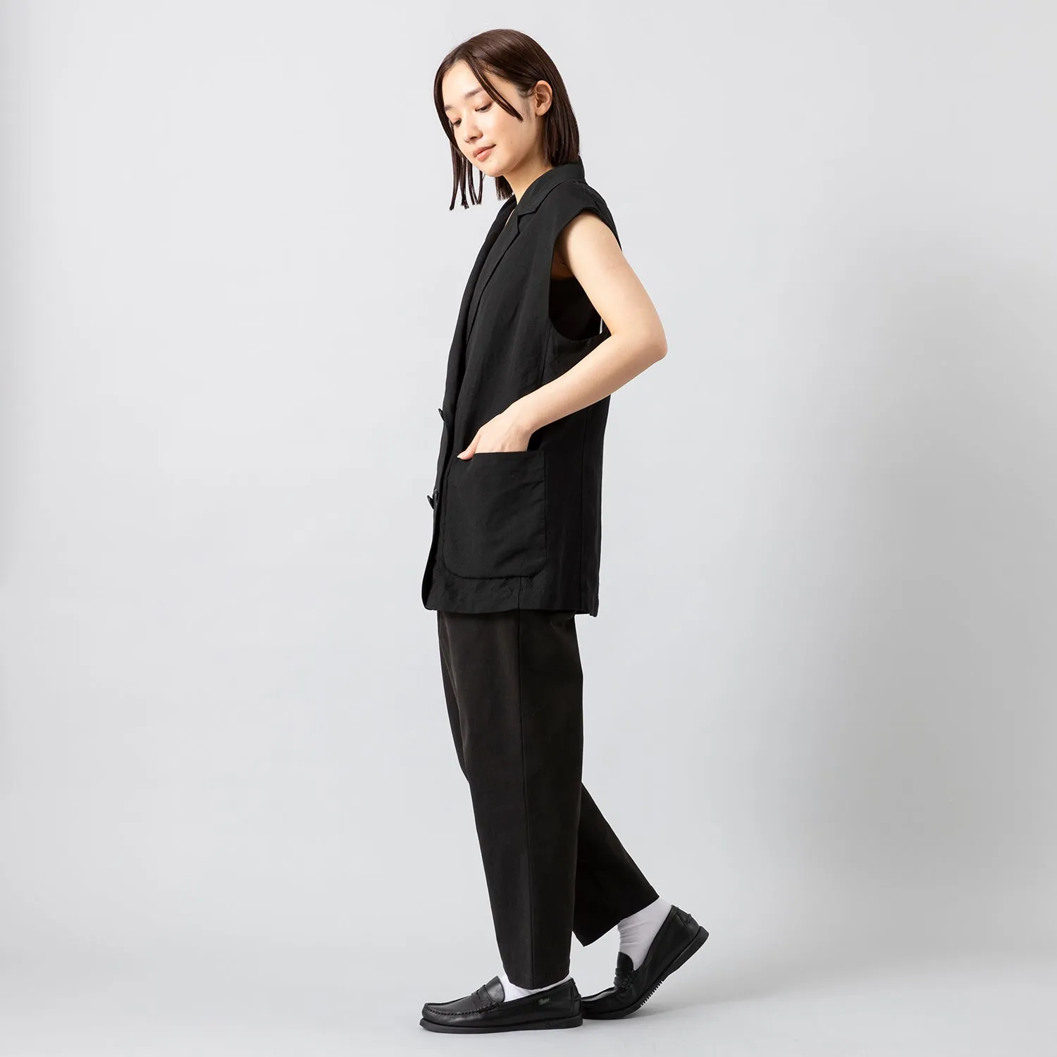 MANON | マノン　RAYON LINEN NO SLEEVE JKT