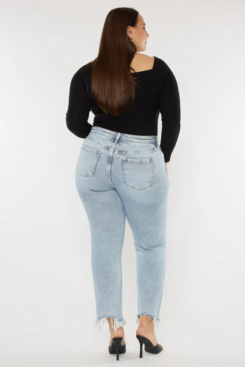 Mapel High Rise Slim Straight Jeans (Plus Size)