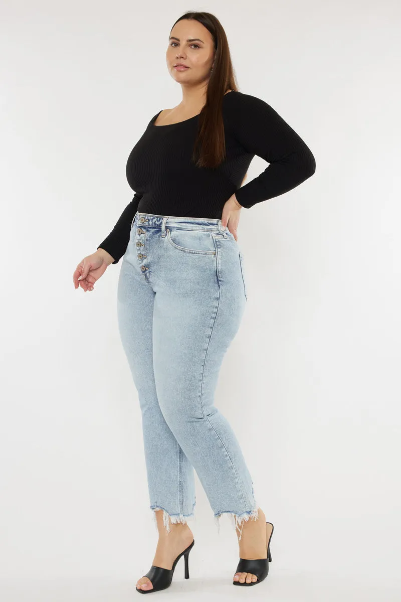 Mapel High Rise Slim Straight Jeans (Plus Size)