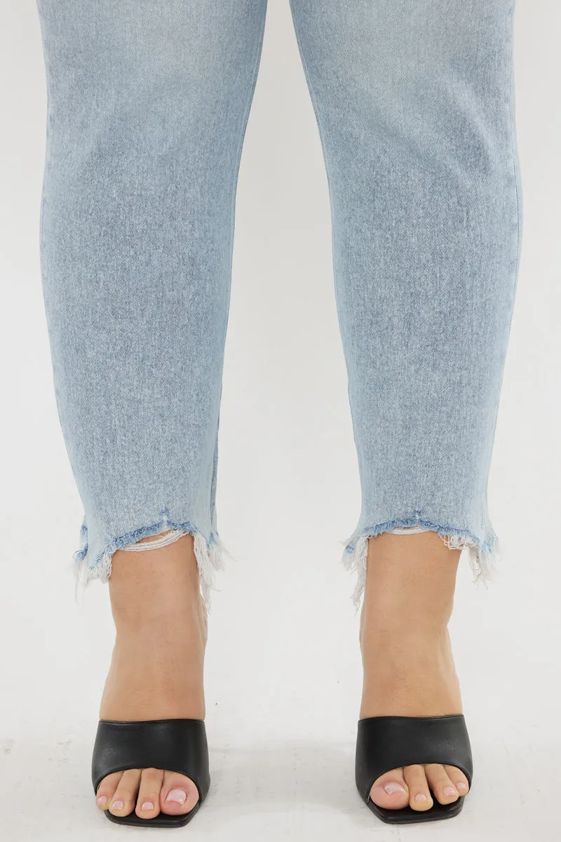 Mapel High Rise Slim Straight Jeans (Plus Size)