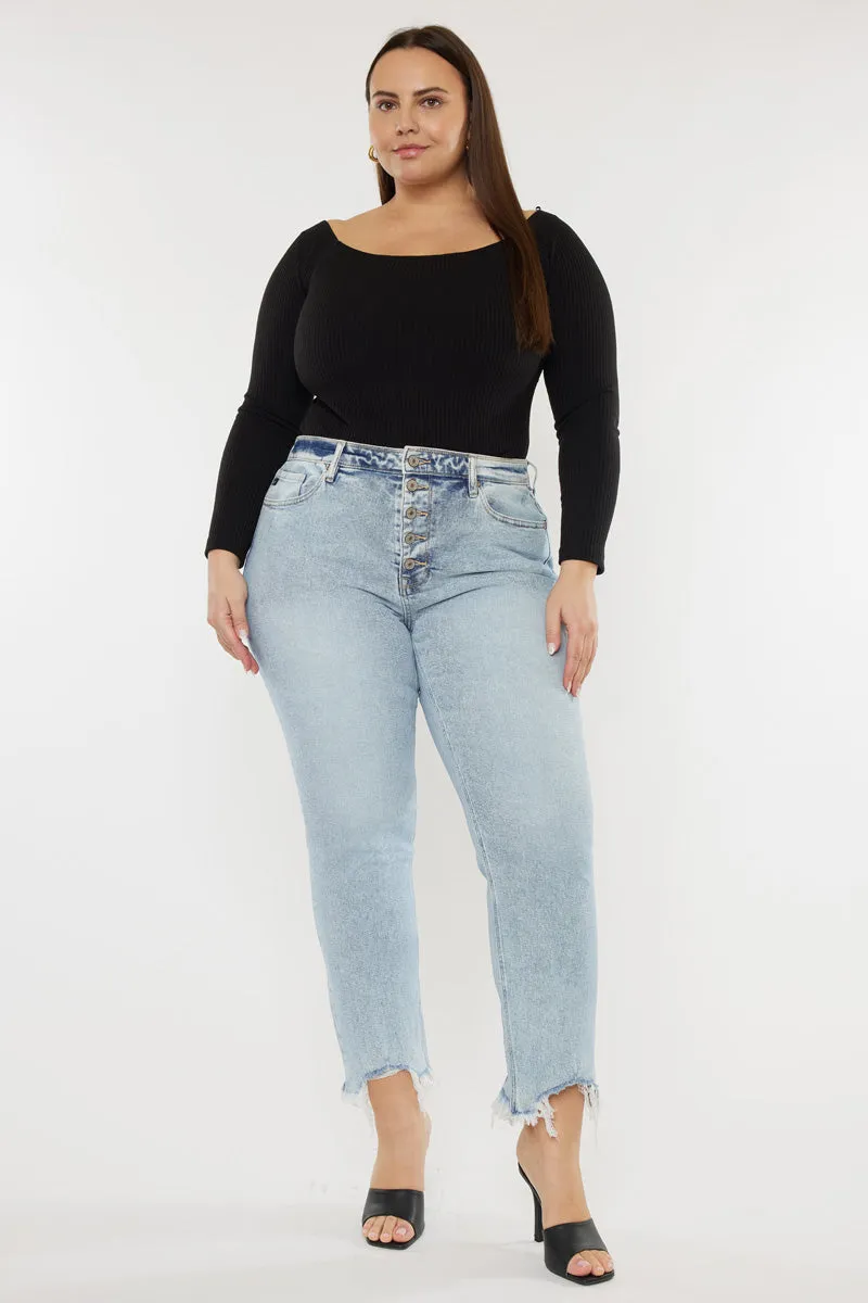 Mapel High Rise Slim Straight Jeans (Plus Size)