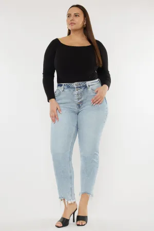 Mapel High Rise Slim Straight Jeans (Plus Size)