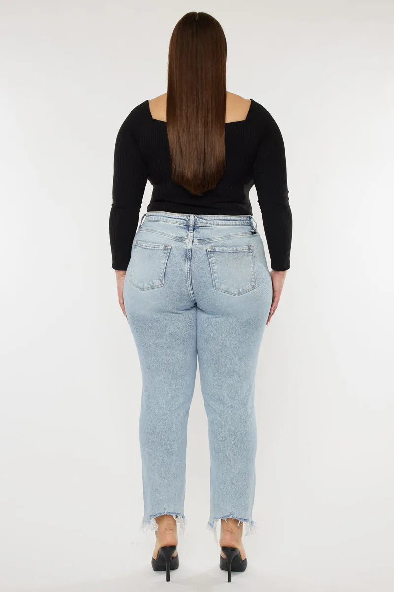 Mapel High Rise Slim Straight Jeans (Plus Size)