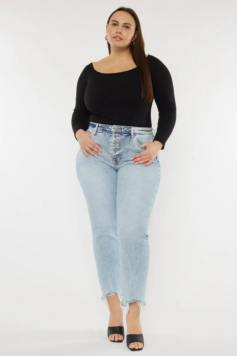 Mapel High Rise Slim Straight Jeans (Plus Size)