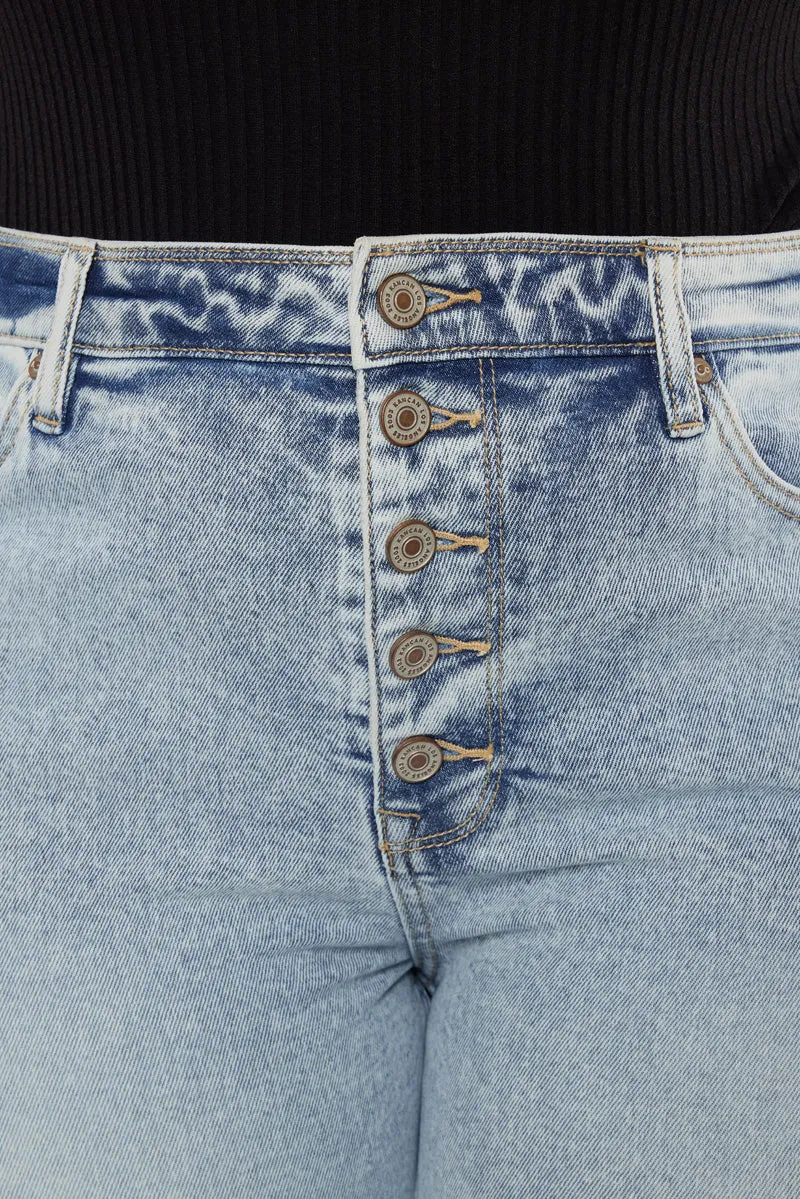 Mapel High Rise Slim Straight Jeans (Plus Size)
