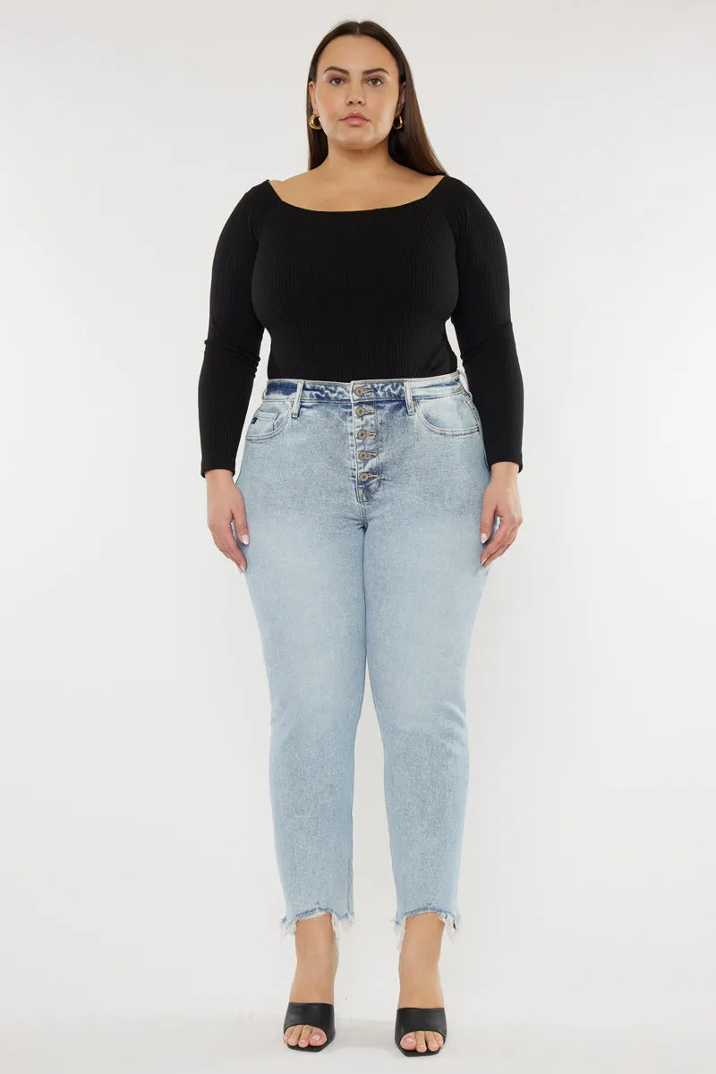 Mapel High Rise Slim Straight Jeans (Plus Size)