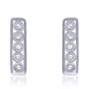 MAXANDRA SILVER STUD EARRINGS FILIGREE