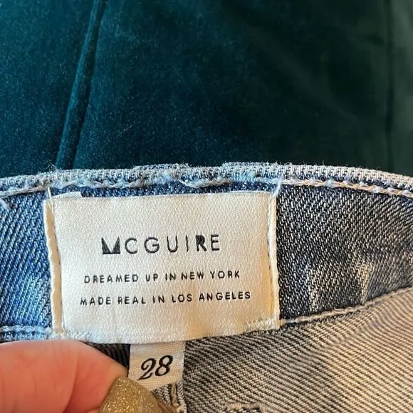 McGuire Women’s Size 28, Beige Tuxedo Striped Straight Leg Jeans!
