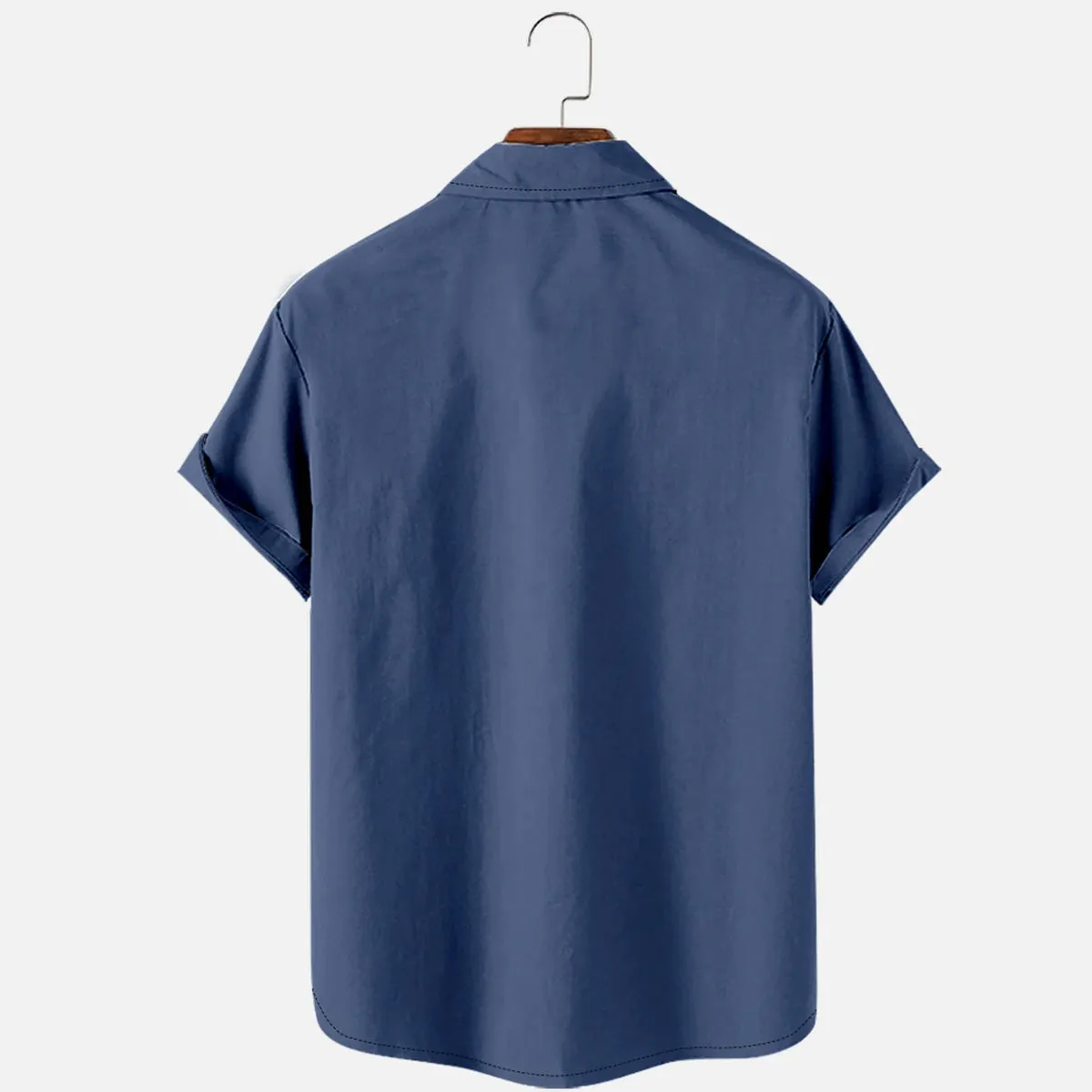 Men's All Season Portfolid Nostalgia Blue Short Sleeve Shirt