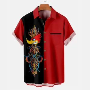 Men's Vintage Car Stripe Short Sleeve Shirt