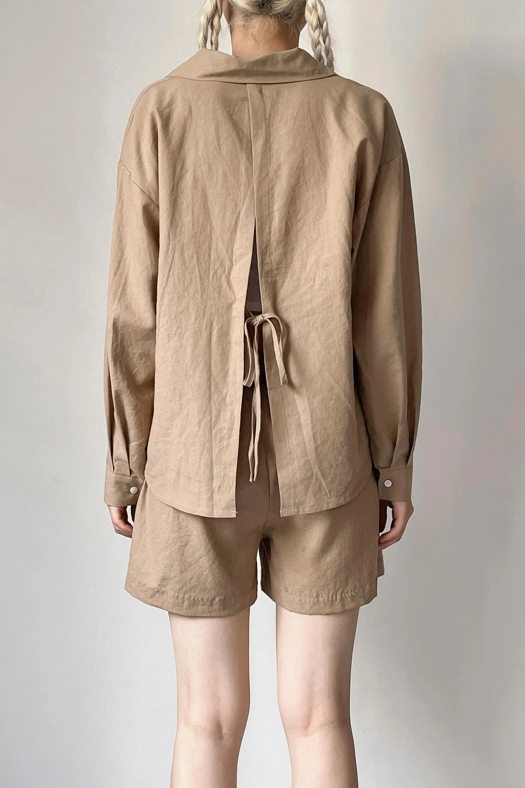 Mia Openback Linen Shirt