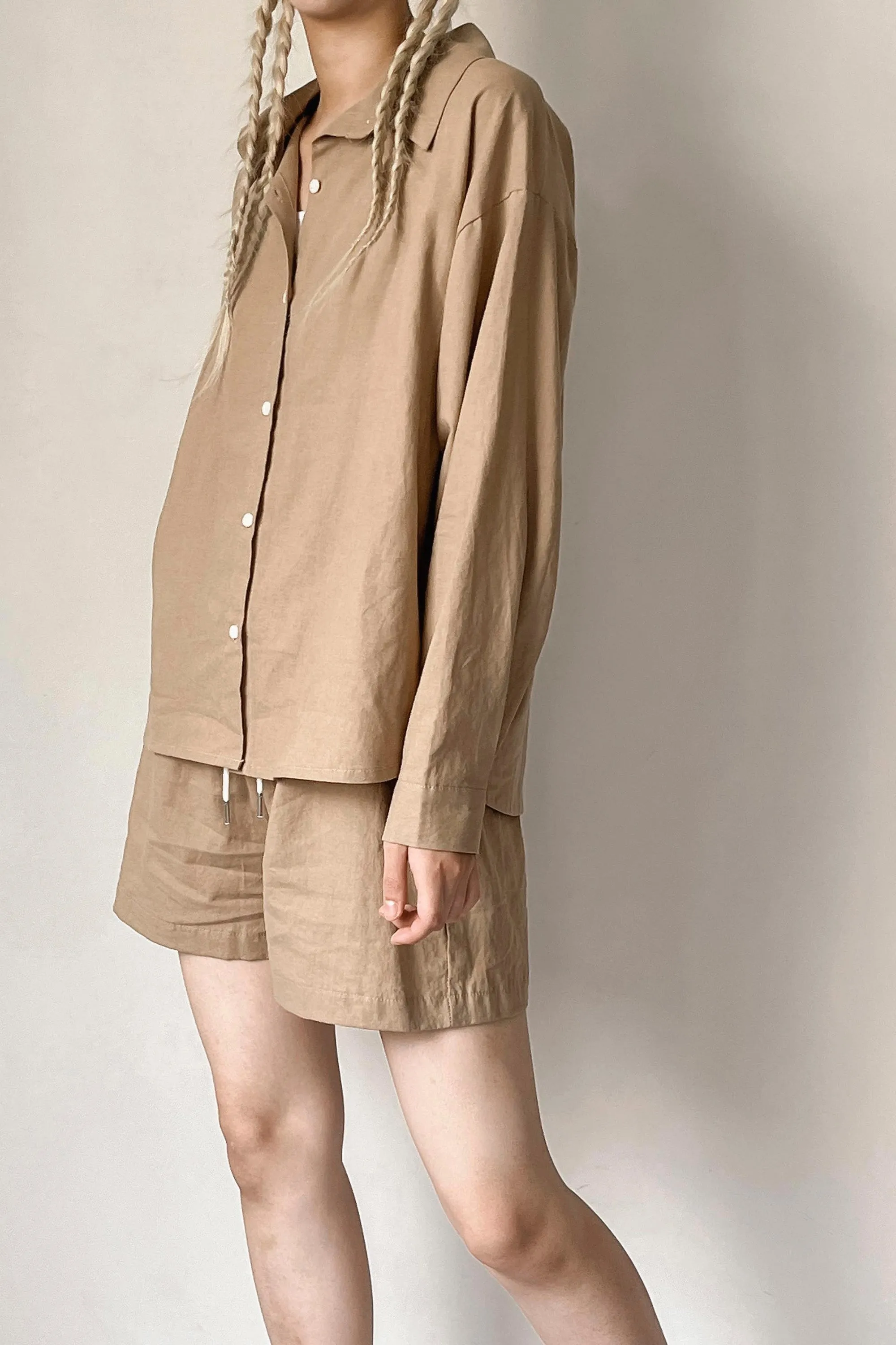 Mia Openback Linen Shirt
