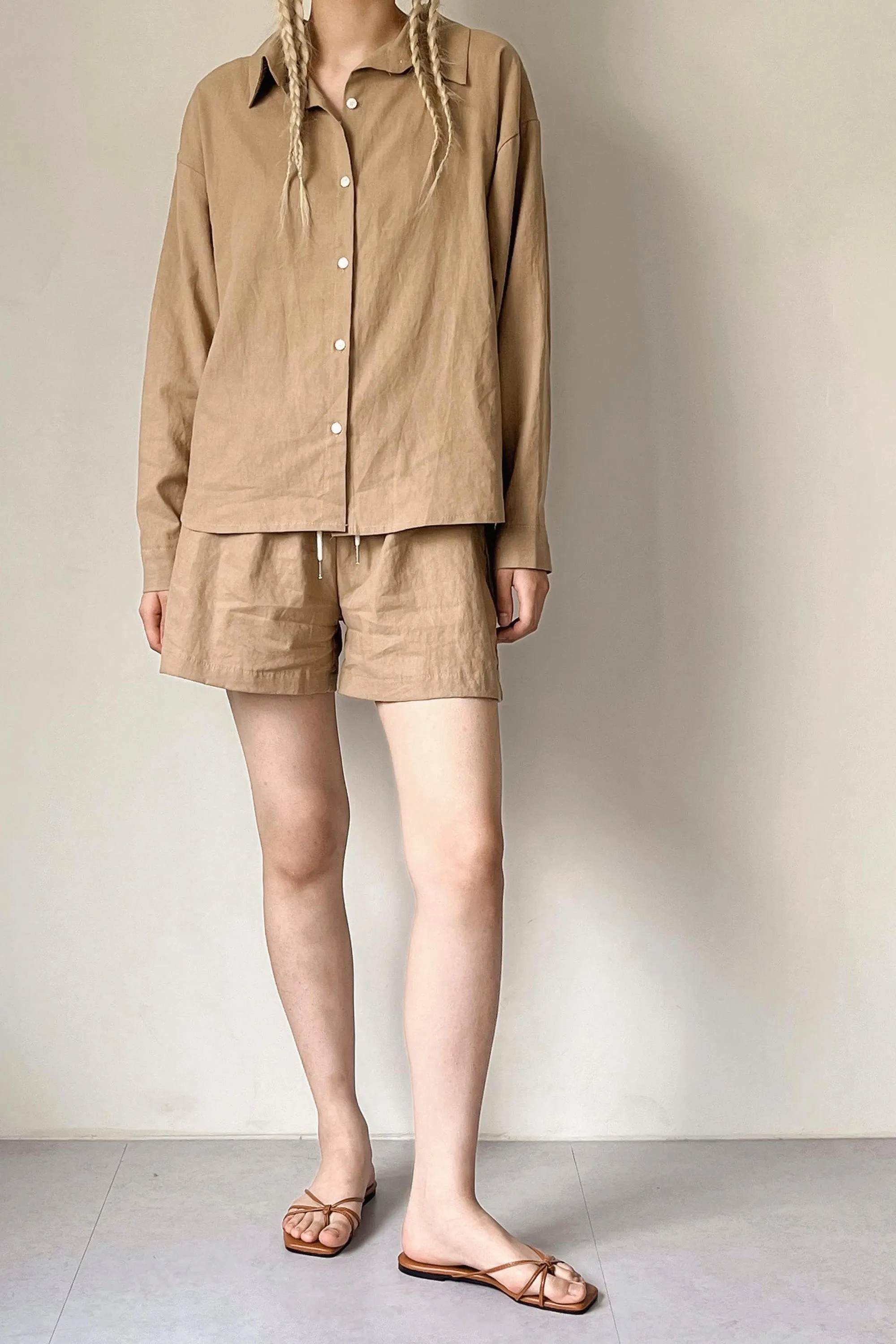 Mia Openback Linen Shirt
