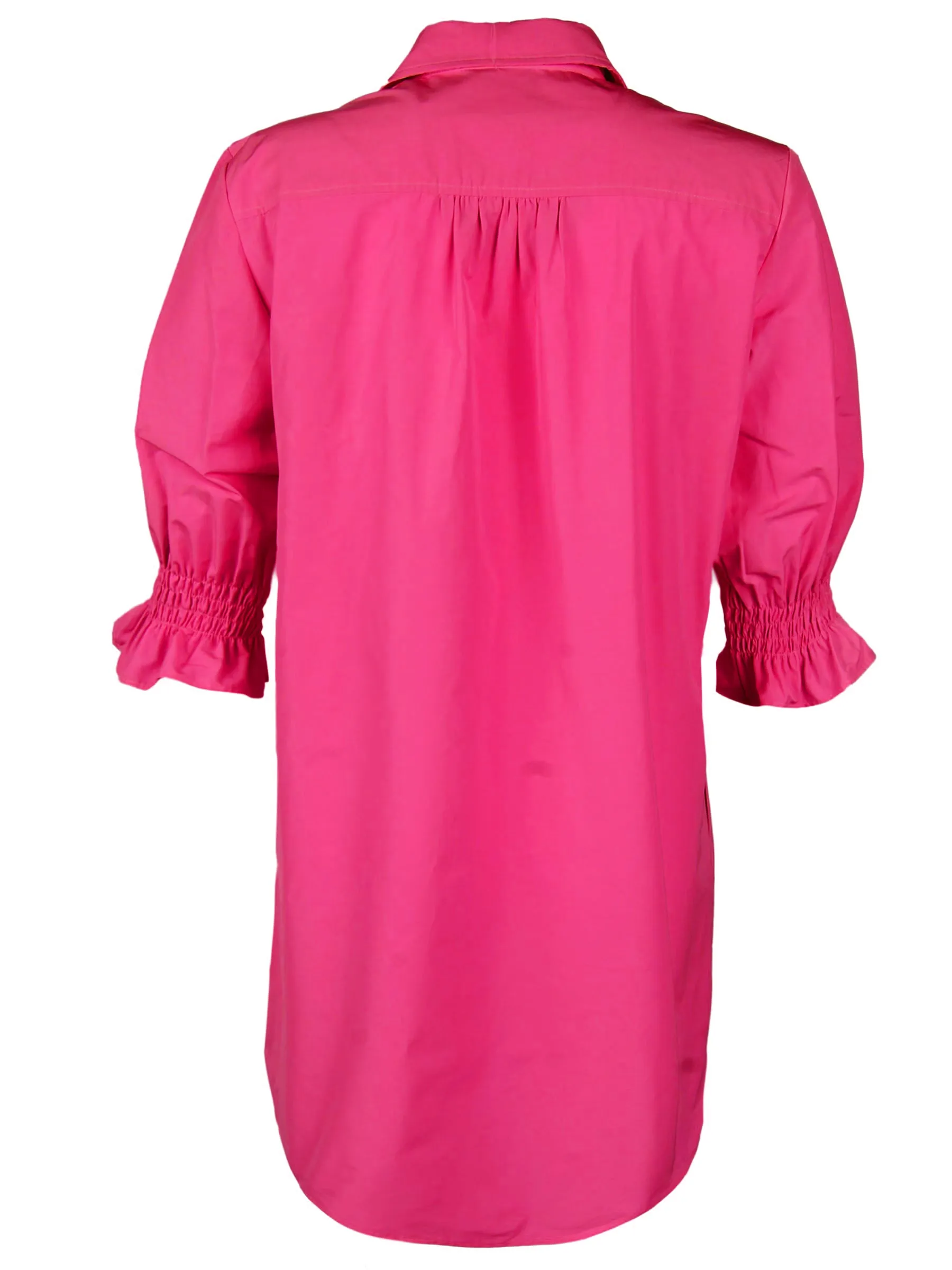 Miller Puff Sleeve Shirt Dress Getaway Collection - Fuchsia Super Stretch
