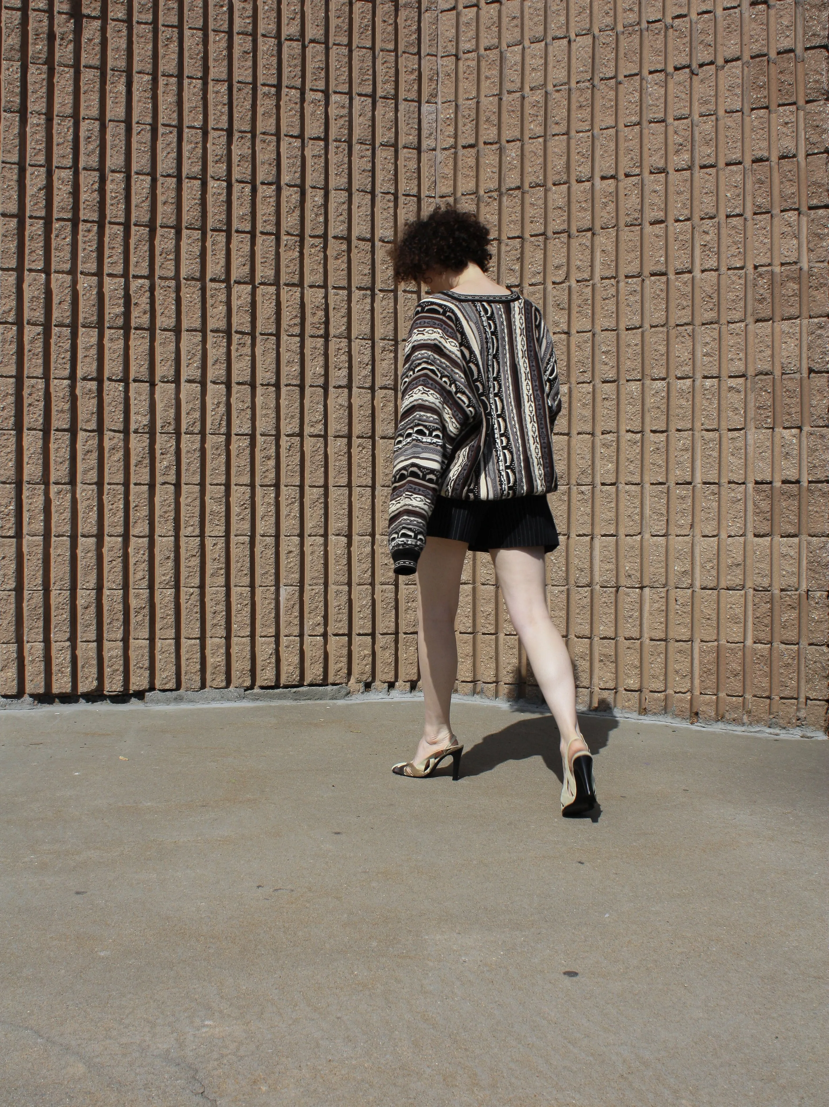 Mixed Media V-Neck Knit