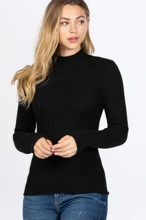 Mock Neck Viscose Sweater