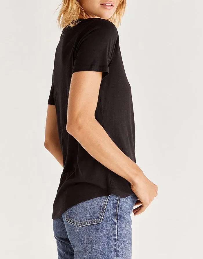 Modal V-neck Tee - Black