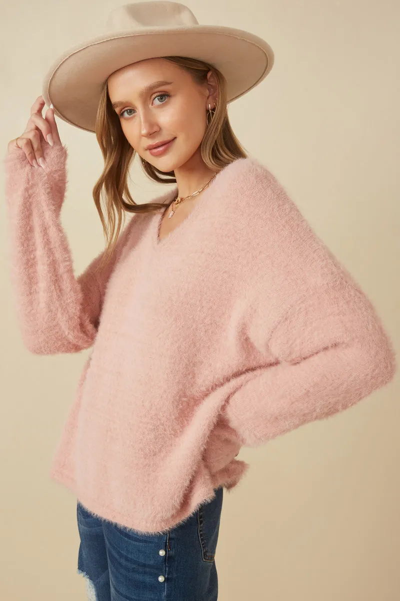 Mohair V Neck Sweater Top