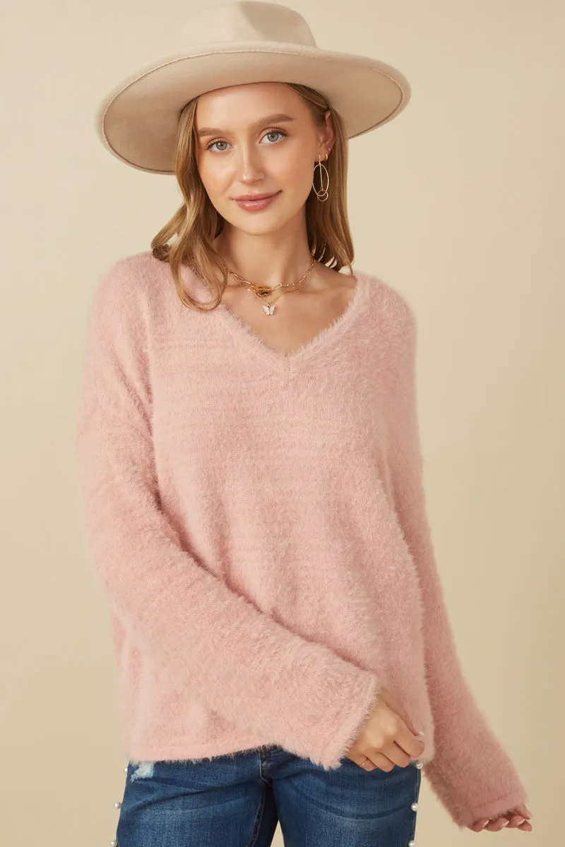 Mohair V Neck Sweater Top