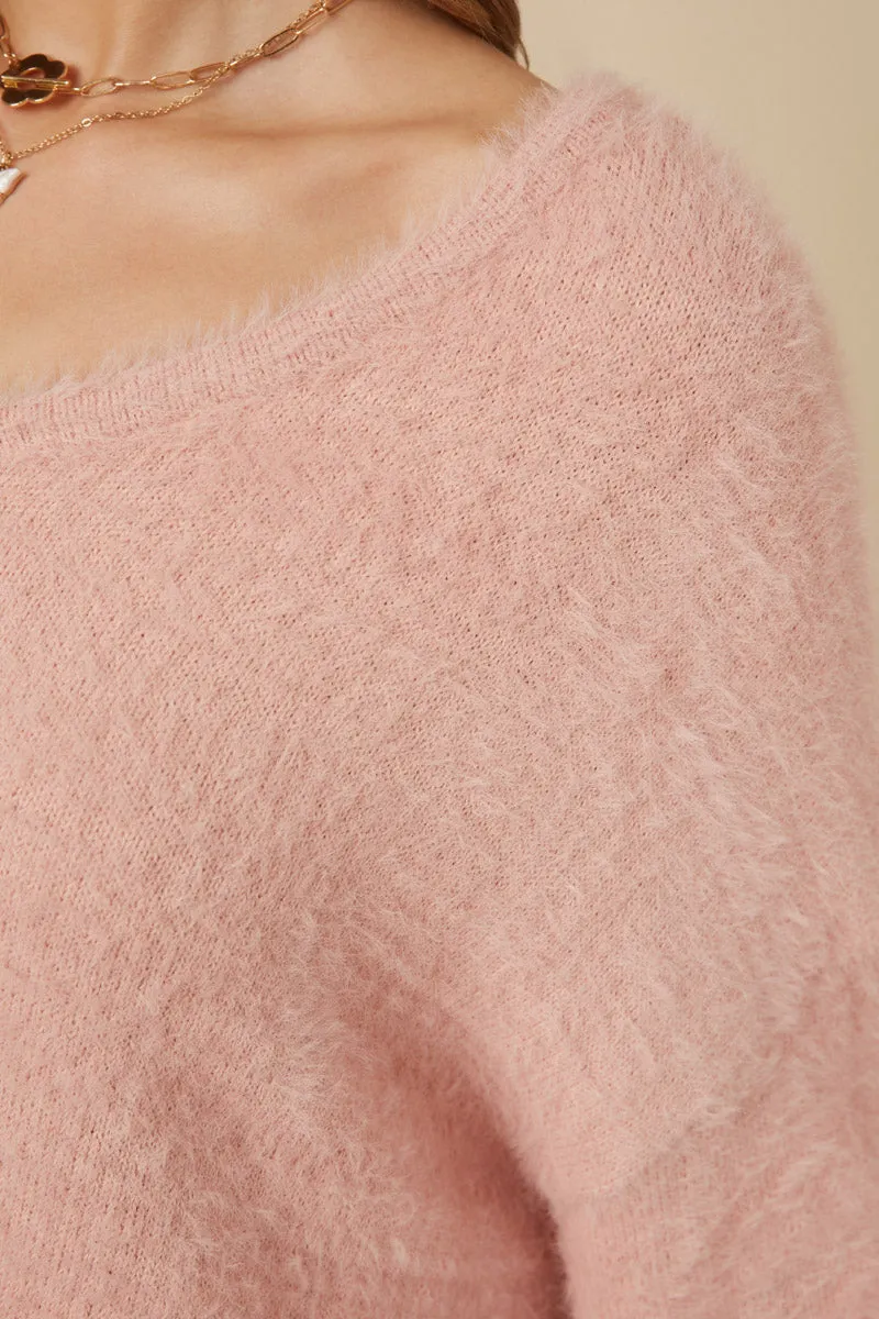 Mohair V Neck Sweater Top