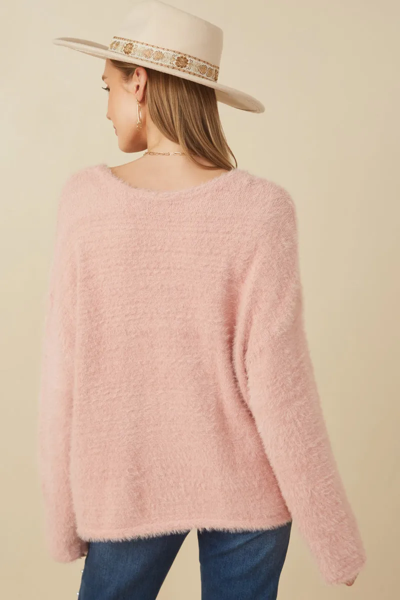 Mohair V Neck Sweater Top