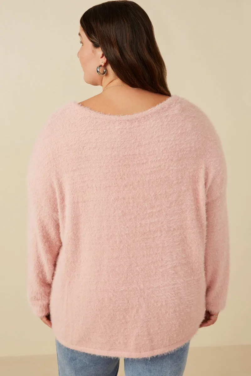 Mohair V Neck Sweater Top