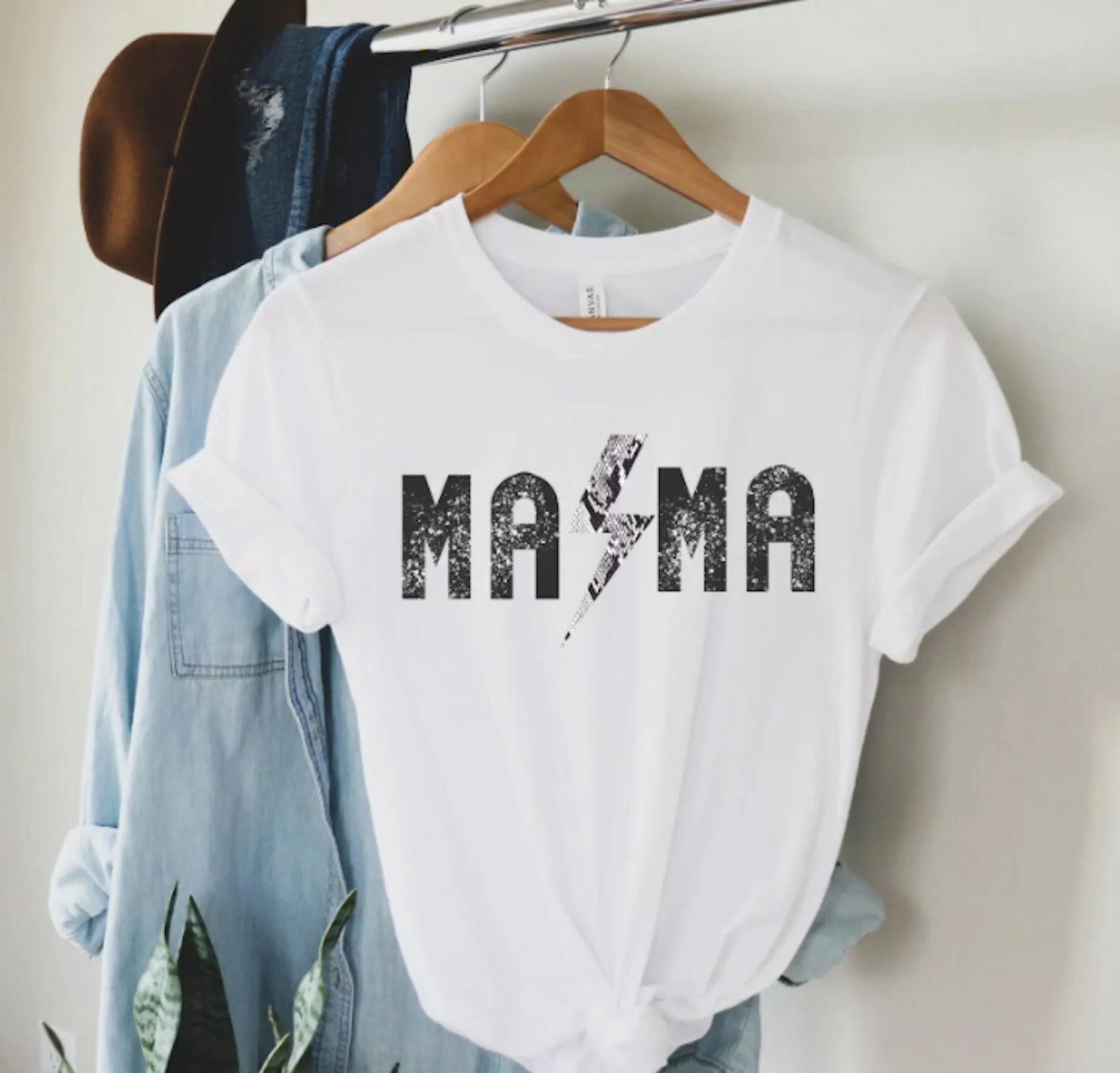 Mothers Day T-Shirt Rocker Mama Lightning Bolt