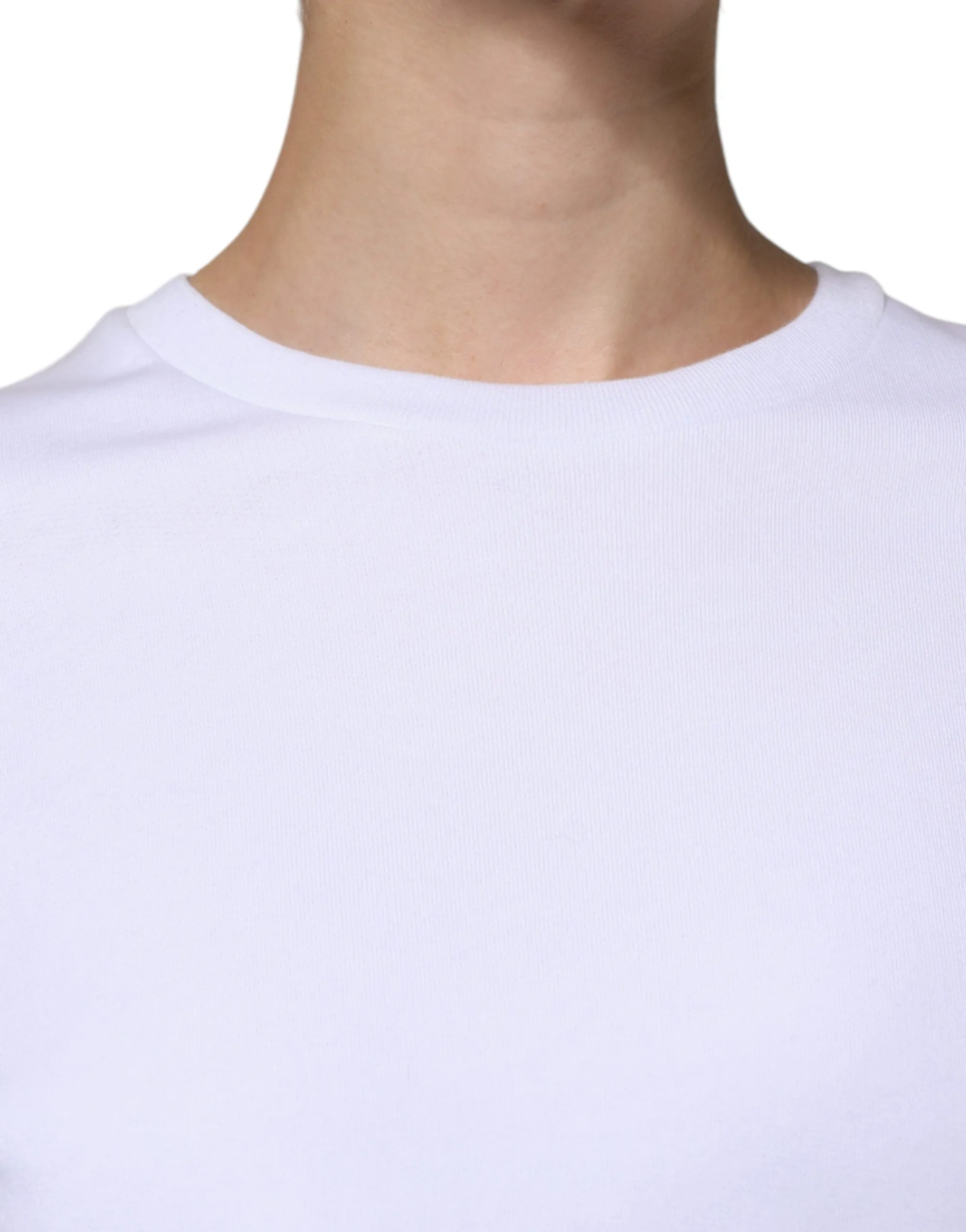 MSGM Women White Dress 100% Cotton Solid Long Sleeves Mini Bodycon Size IT 40 S