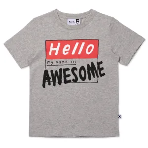 My Name Is Awesome Tee- Grey Marle