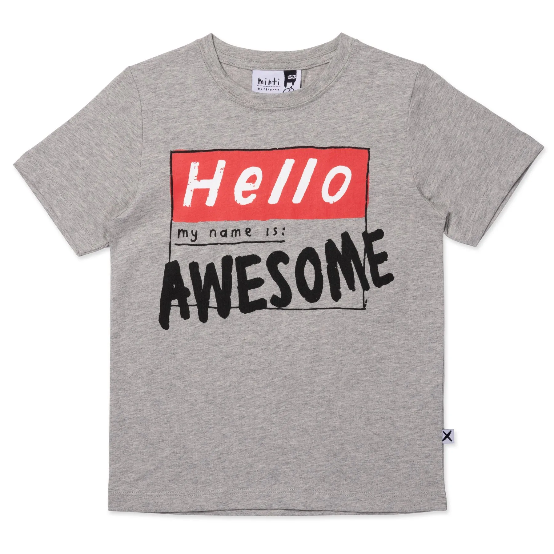 My Name Is Awesome Tee- Grey Marle
