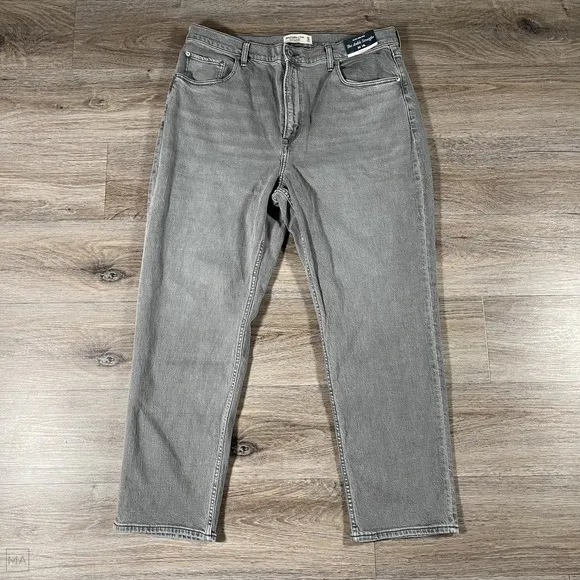 NEW Abercrombie &amp; Fitch Women's Jeans Curve Love Ankle Straight High Rise 34_18L
