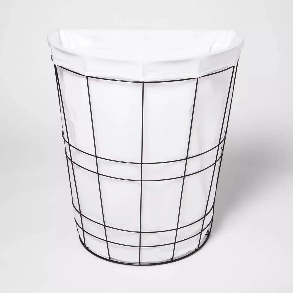 New Metal Wire hamper Basket with Fabric - Room Essentials