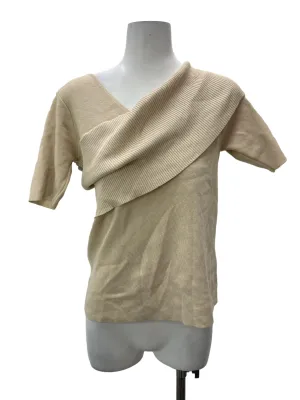 Nude Knitted Wrap Shoulder Top