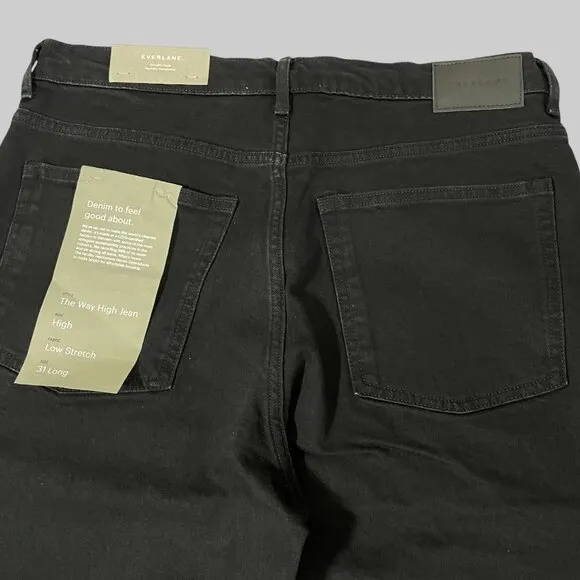 NWT Everlane The Way High Jean Womens 31 Long Coal Black