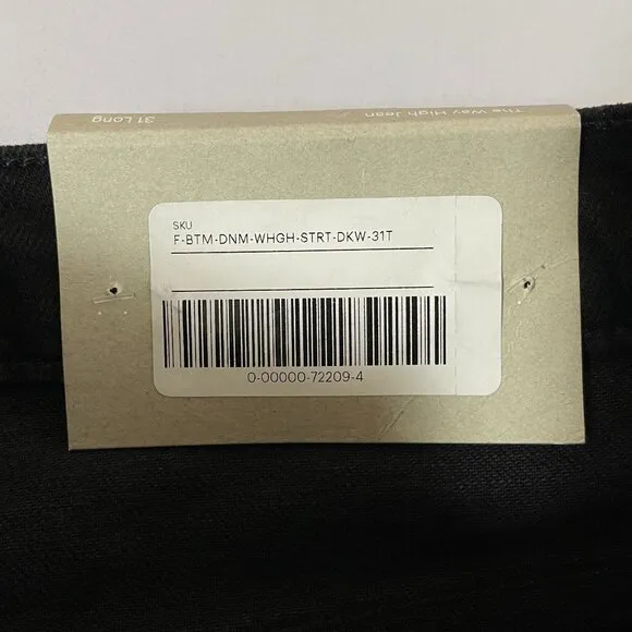 NWT Everlane The Way High Jean Womens 31 Long Coal Black