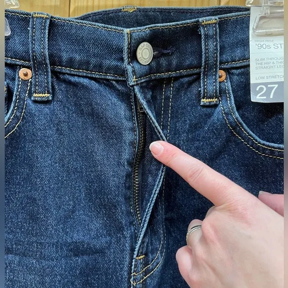 NWT GAP High Rise '90s Straight Jeans in Dark Indigo, 4/27