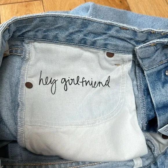 NWT GRLFRND Karolina High Rise Straight Skinny Leg Cotton Distress Jeans Size 27
