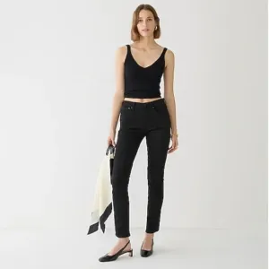 NWT J. Crew 9&quot; Vintage Slim Straight Jeans 29 8 Black High Rise J.Crew BB767